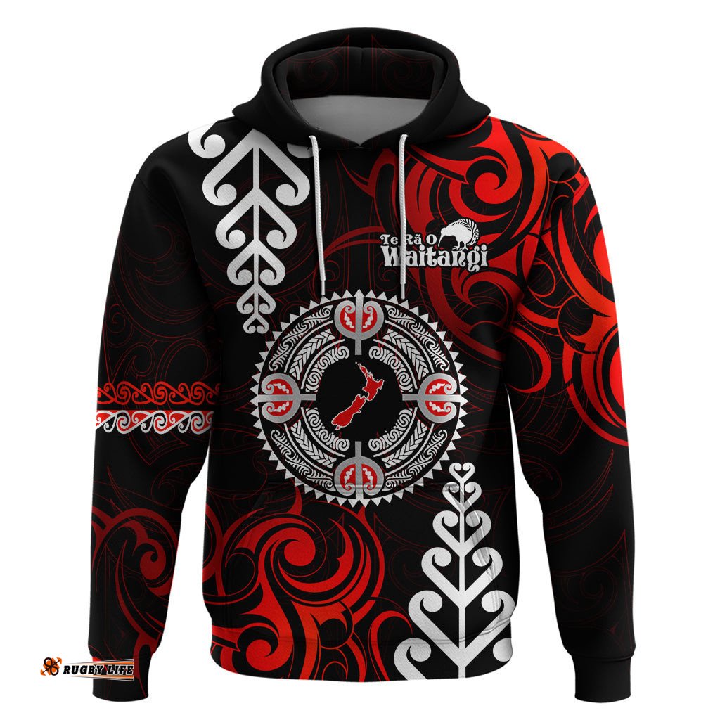 new zealand waitangi day personalised hoodie aotearoa te ra o waitangi with maori tattoo