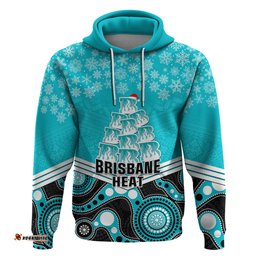 custom brisbane heat cricket christmas hoodie merry xmas indigenous art