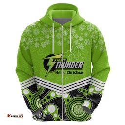 custom thunder cricket christmas hoodie merry xmas indigenous art