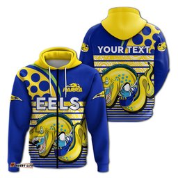 custom personalised eels rugby parra aboriginal blue and gold hoodie