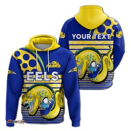 custom personalised eels rugby parra aboriginal blue and gold hoodie