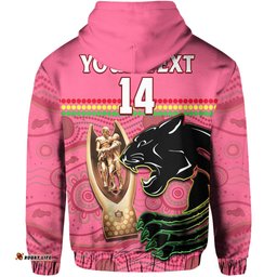 custom text and number panthers rugby hoodie the riff premiers aboriginal pink