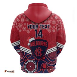 custom melbourne football christmas hoodie merry xmas mix aboriginal art