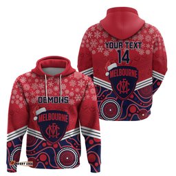 custom melbourne football christmas hoodie merry xmas mix aboriginal art