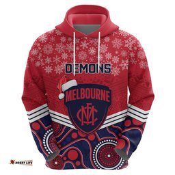 custom melbourne football christmas hoodie merry xmas mix aboriginal art