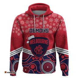 custom melbourne football christmas hoodie merry xmas mix aboriginal art
