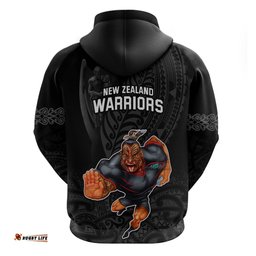 warriors permier hoodie the wahs mascot with maori tattoo