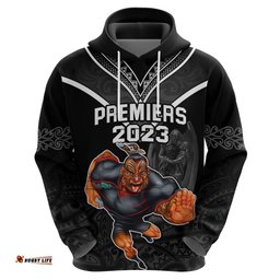 warriors permier hoodie the wahs mascot with maori tattoo