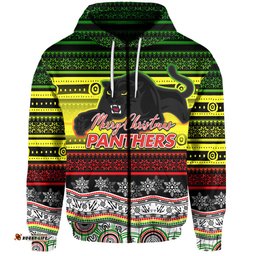 penrith panthers zip hoodie christmas mix aboriginal