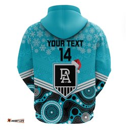 custom port adelaide football christmas hoodie merry xmas mix aboriginal art