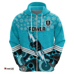 custom port adelaide football christmas hoodie merry xmas mix aboriginal art
