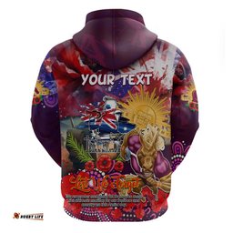 personalised australia rugby broncos anzac hoodie brisbane scratch style