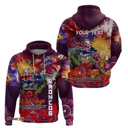 personalised australia rugby broncos anzac hoodie brisbane scratch style