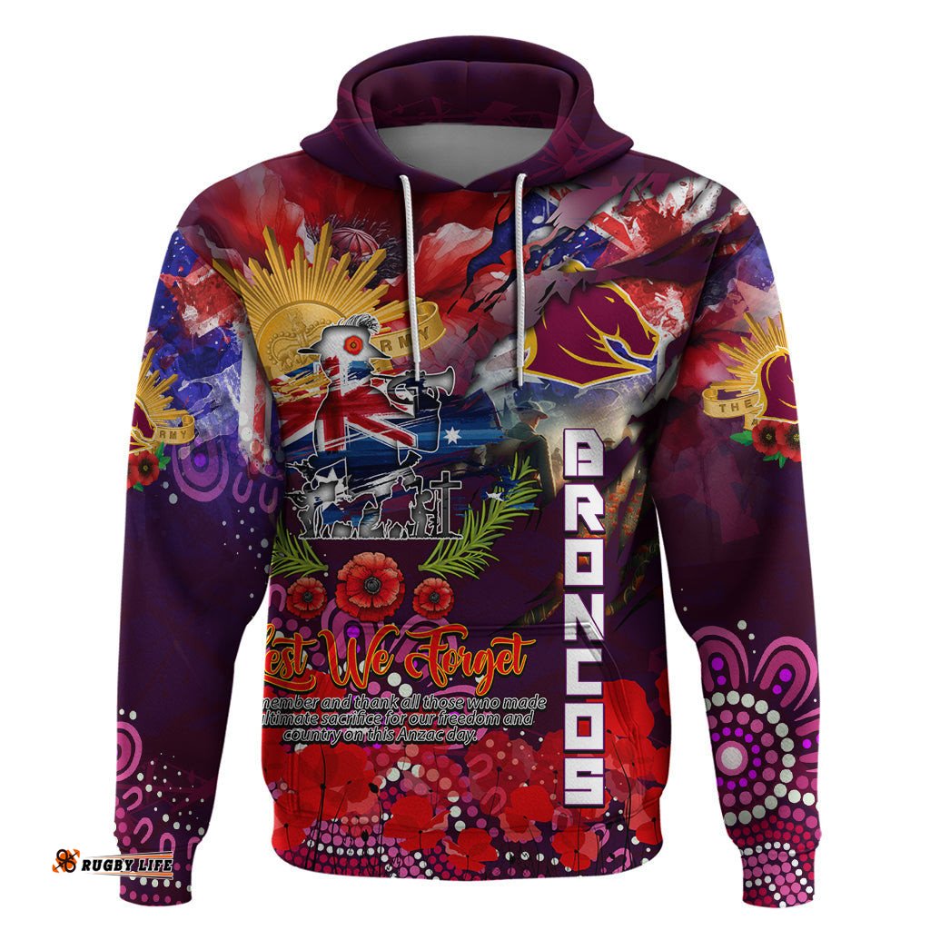 personalised australia rugby broncos anzac hoodie brisbane scratch style