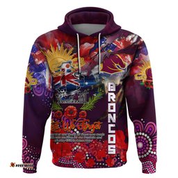 personalised australia rugby broncos anzac hoodie brisbane scratch style