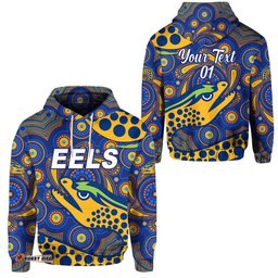 custom personalised parramatta eels hoodie indigenous vibes blue custom text and number