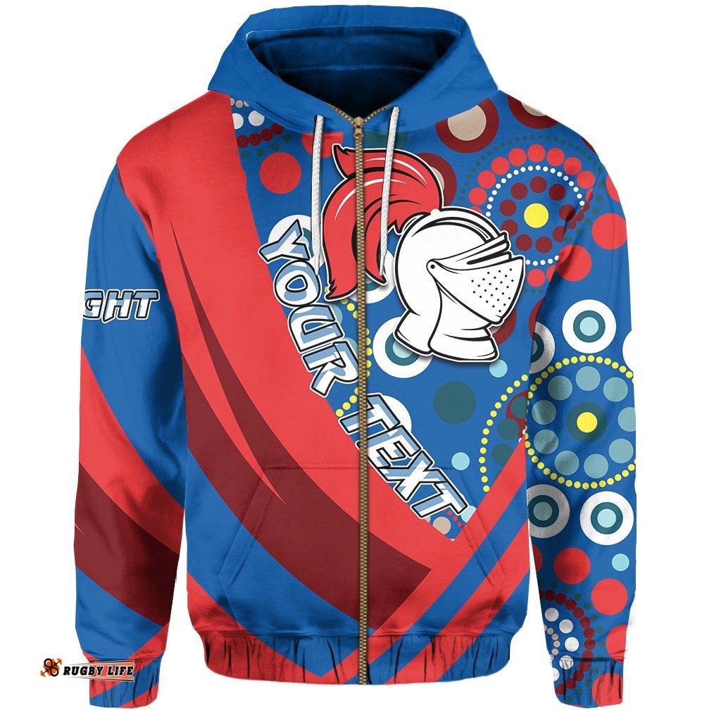 custom personalised newcastle knights zip hoodie indigenous impressive