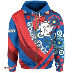 custom personalised newcastle knights zip hoodie indigenous impressive