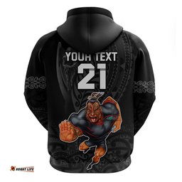 custom warriors permier hoodie the wahs mascot with maori tattoo