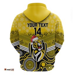 custom richmond football christmas hoodie merry xmas mix aboriginal art