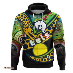 custom personalised eels rugby naidoc week zip hoodie aboriginal modern style