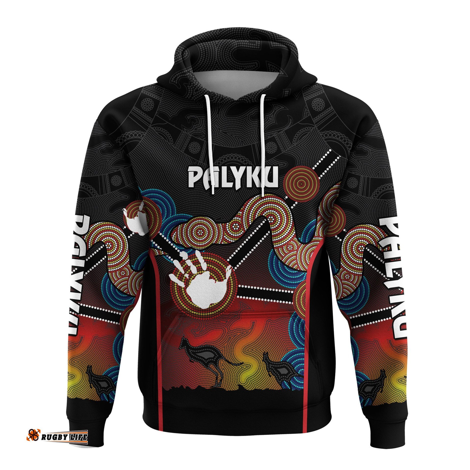personalised palyku aboriginal hoodie australian boomerang and snake indigenous art