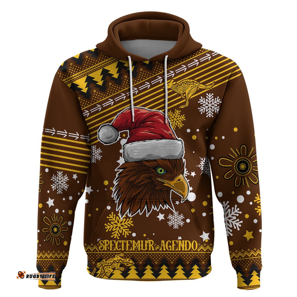 custom hawks football hoodie spectemur agendo christmas vibe