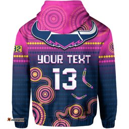 custom text and number cowboys rugby hoodie aboriginal go premiers north queensland