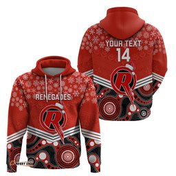 custom melbourne renegades cricket christmas hoodie merry xmas indigenous art