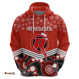 custom melbourne renegades cricket christmas hoodie merry xmas indigenous art