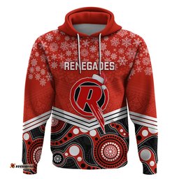 custom melbourne renegades cricket christmas hoodie merry xmas indigenous art