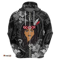 new zealand custom womens day hoodie maori girl feathers of hope black