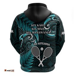 new zealand tiki tennis hoodie 2024 aotearoa tenehi maori silver fern turquoise