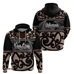 kia ora new zealand hoodie aotearoa proud maori with silver fern