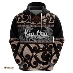 kia ora new zealand hoodie aotearoa proud maori with silver fern