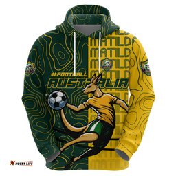 personalised matildas mascot hoodie australia football topographic