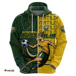 personalised matildas mascot hoodie australia football topographic