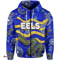 custom personalised parramatta eels zip hoodie aboriginal tribal style