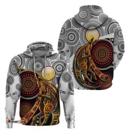 aboriginal kangaroo pattern dot art hoodie