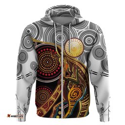aboriginal kangaroo pattern dot art hoodie