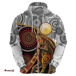 aboriginal kangaroo pattern dot art hoodie