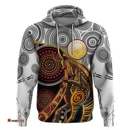 aboriginal kangaroo pattern dot art hoodie