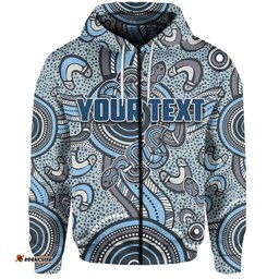 custom personalised parramatta eels zip hoodie aboriginal styleblue