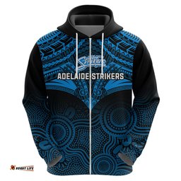 custom adelaide strikers cricket hoodie unique indigenous art mix polynesian pattern