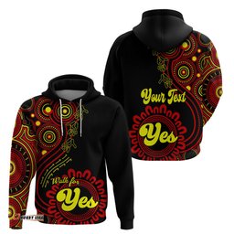 personalised australia walk for yes hoodie indigenous voice aboriginal red vibe
