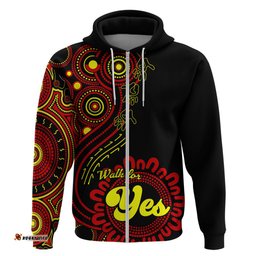 personalised australia walk for yes hoodie indigenous voice aboriginal red vibe