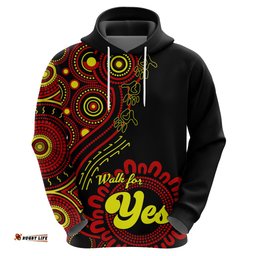 personalised australia walk for yes hoodie indigenous voice aboriginal red vibe