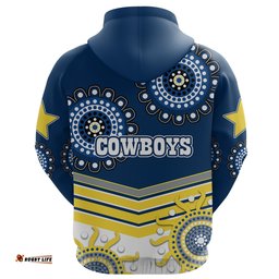 custom personalised proud cowboys zip hoodie indigenous north queensland