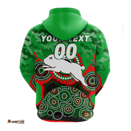 custom personalised rabbitohs rugby anzac day camouflage indigenous art hoodie