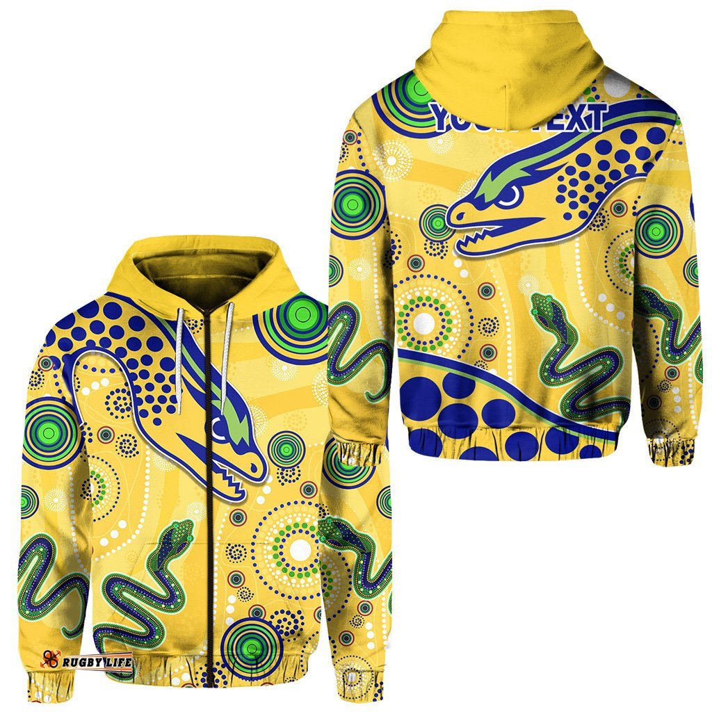 custom personalised eels indigenous zip hoodie competitive version gold 03